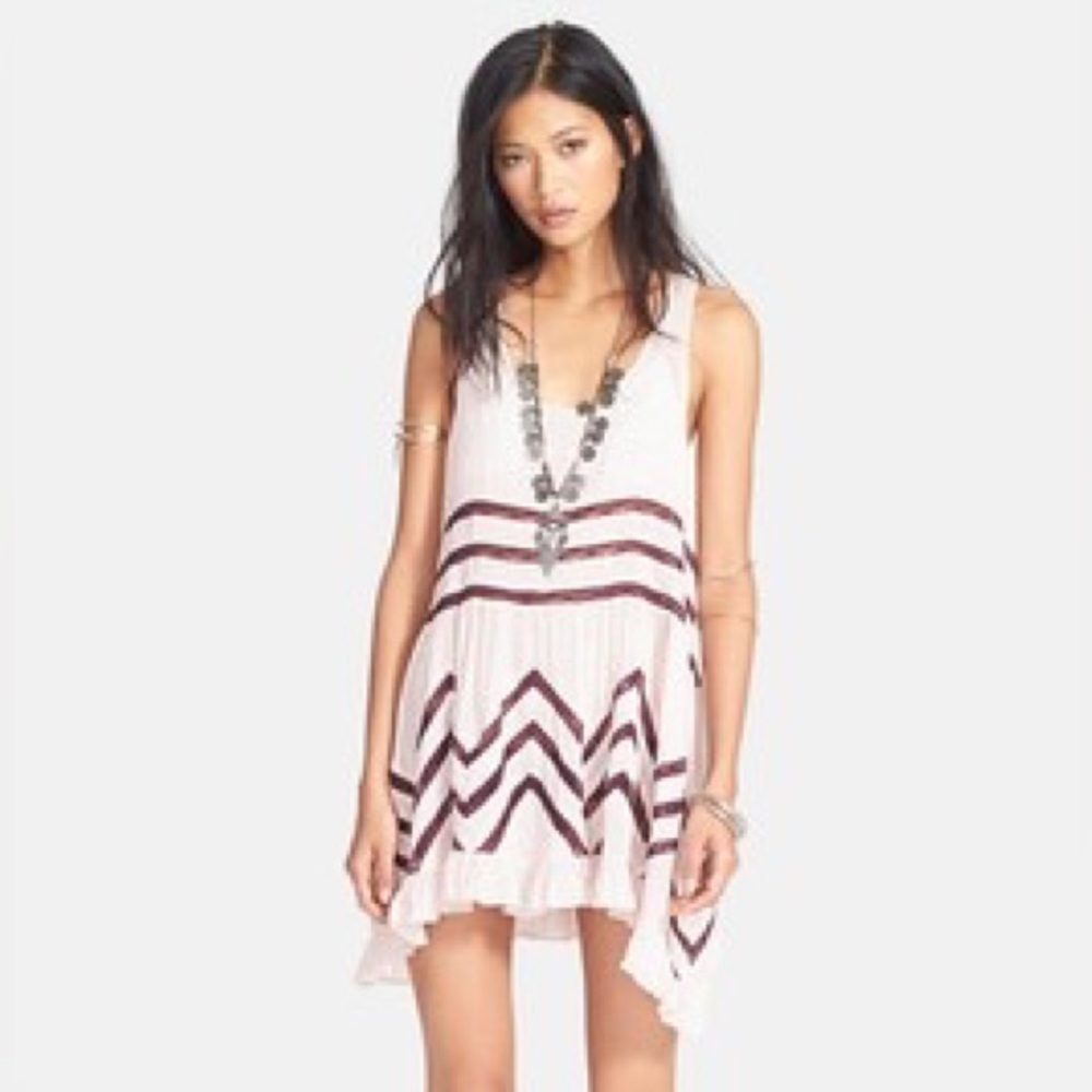 Free People Intimately voile and lace trapeze‎ slip mini dress